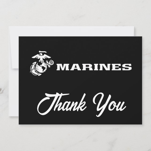 USMC Logo - White Thank You Card (Front)