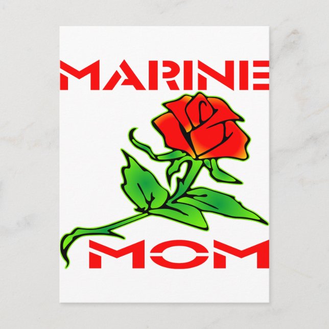 USMC Marine Mum Rose Postcard (Front)