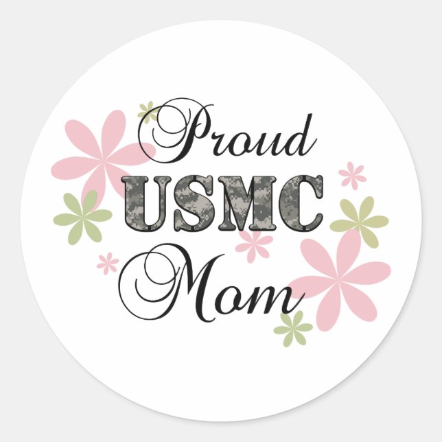 USMC Mum [fl camo] Classic Round Sticker (Front)