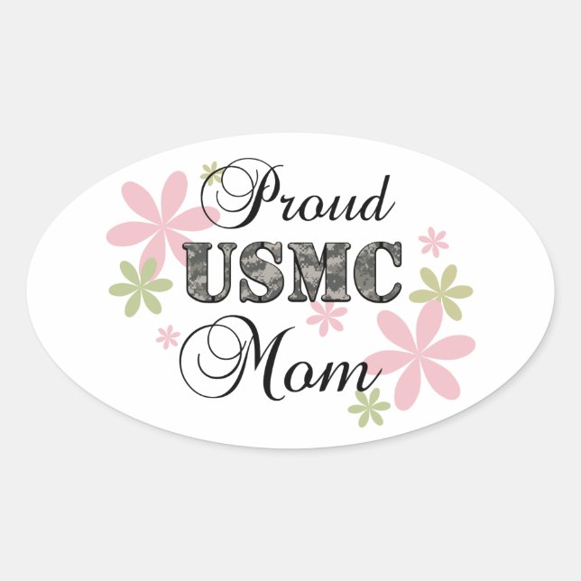 USMC Mum [fl camo] Oval Sticker (Front)