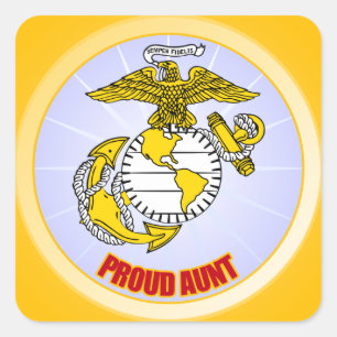 USMC Proud Aunt Square Sticker