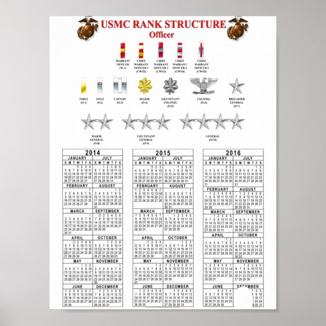 USMC RANK STRUCTURE POSTER (Front)