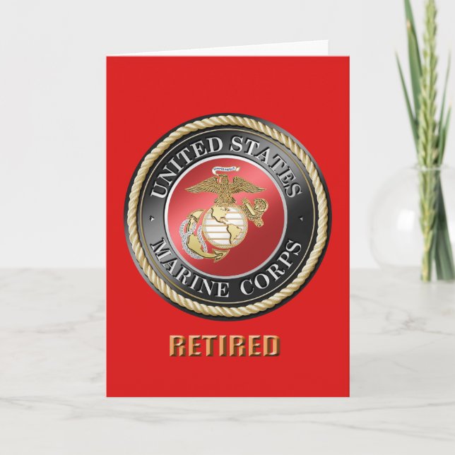 USMC Retired Greeting Card (Front)
