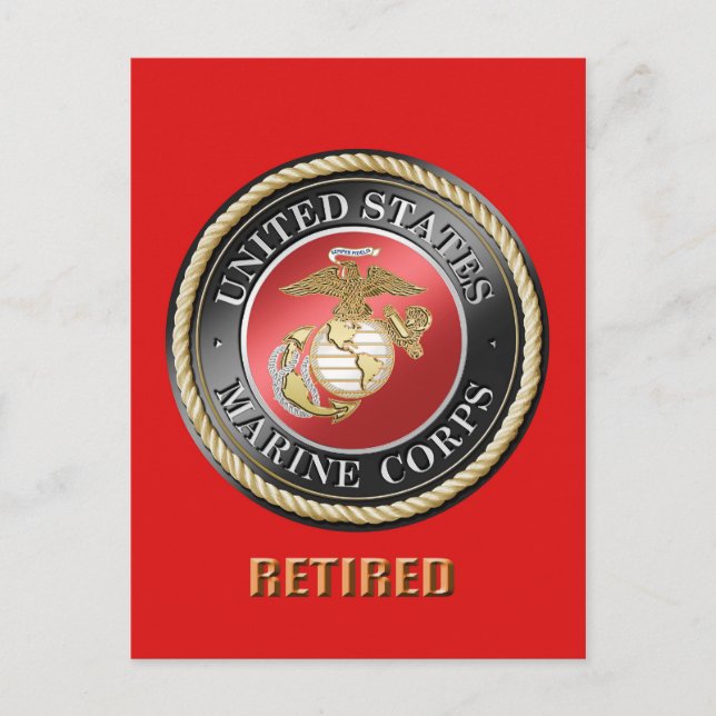 USMC Retired Postcard (Front)