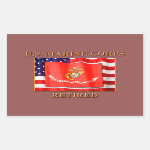 USMC Retired Rectangle Stickers