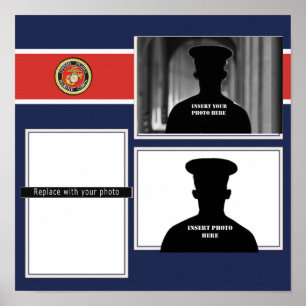 USMC Seal Recognition Photo Collage Poster