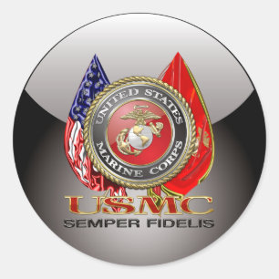 USMC Semper Fi [Special Edition] [3D] Classic Round Sticker