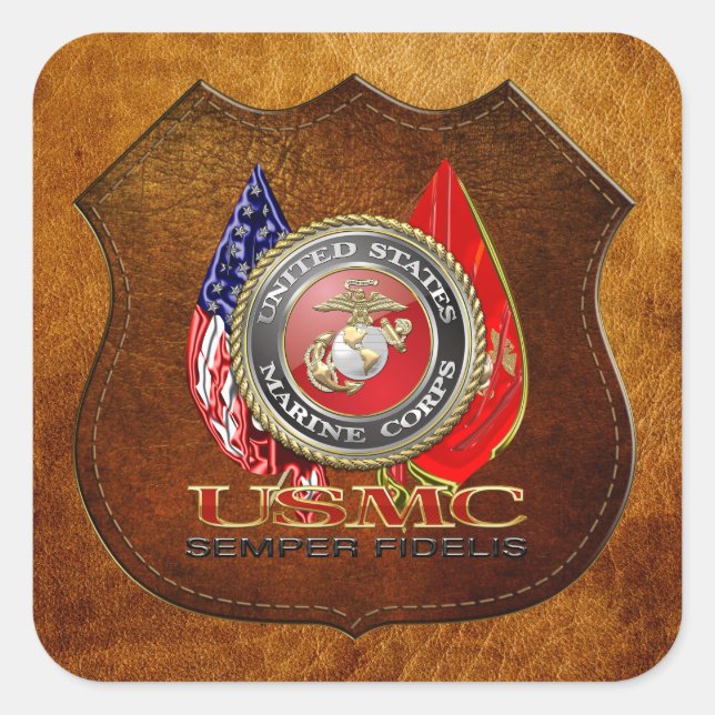 USMC Semper Fi [Special Edition] [3D] Square Sticker (Front)