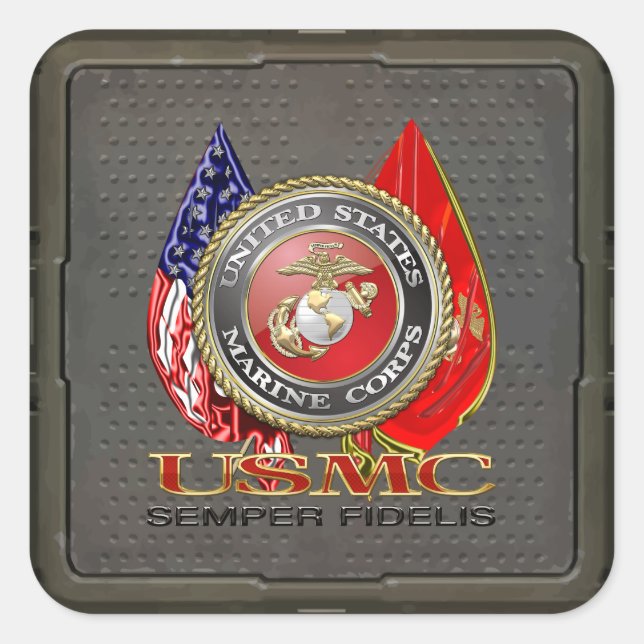 USMC Semper Fi [Special Edition] [3D] Square Sticker (Front)