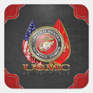 USMC Semper Fi [Special Edition] [3D] Square Sticker