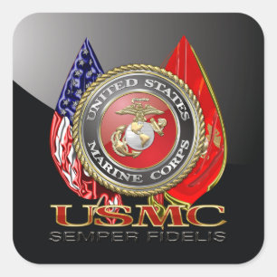 USMC Semper Fi [Special Edition] [3D] Square Sticker