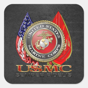 USMC Semper Fi [Special Edition] [3D] Square Sticker
