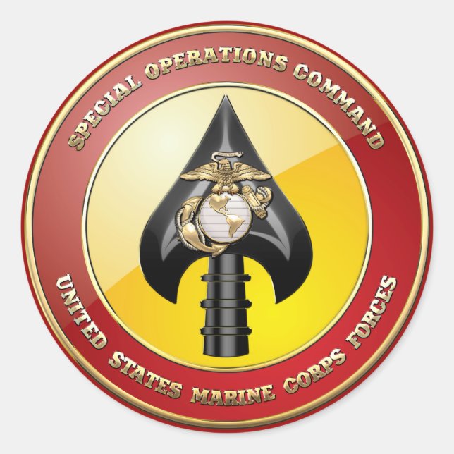 USMC Special Operations Command (MARSOC) [3D] Classic Round Sticker (Front)