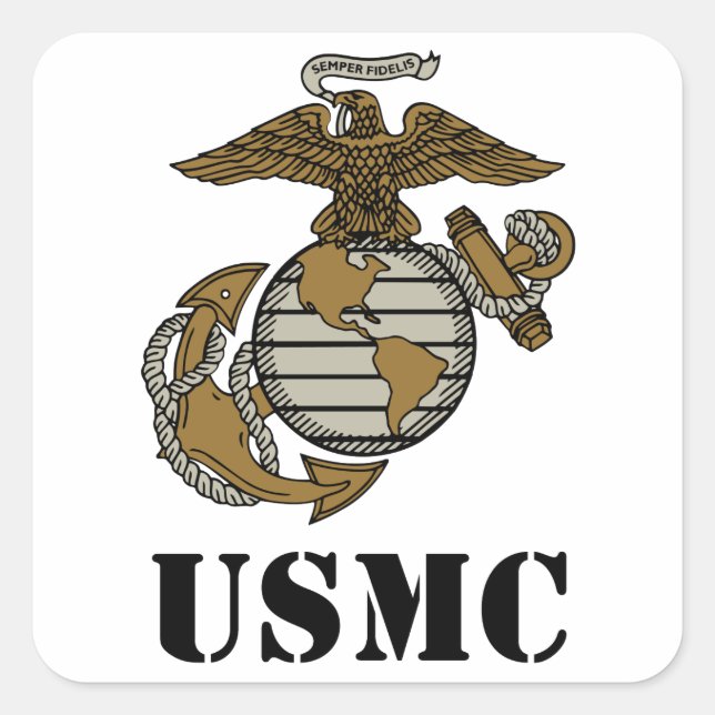 USMC [stencil] Square Sticker (Front)