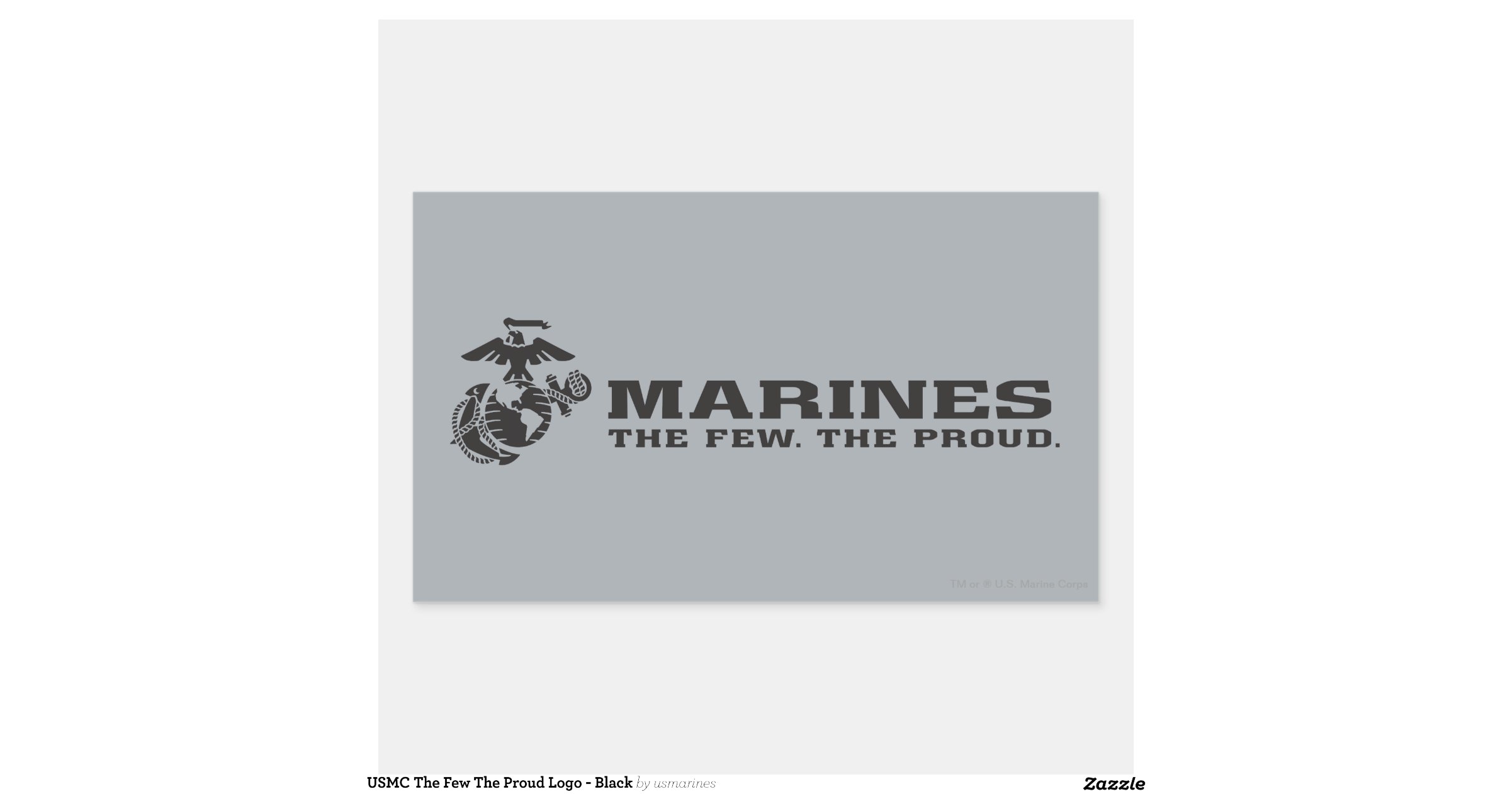 USMC The Few The Proud Logo - Black Rectangular Sticker | Zazzle