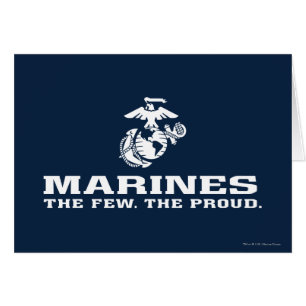 USMC The Few The Proud Logo Stacked - White