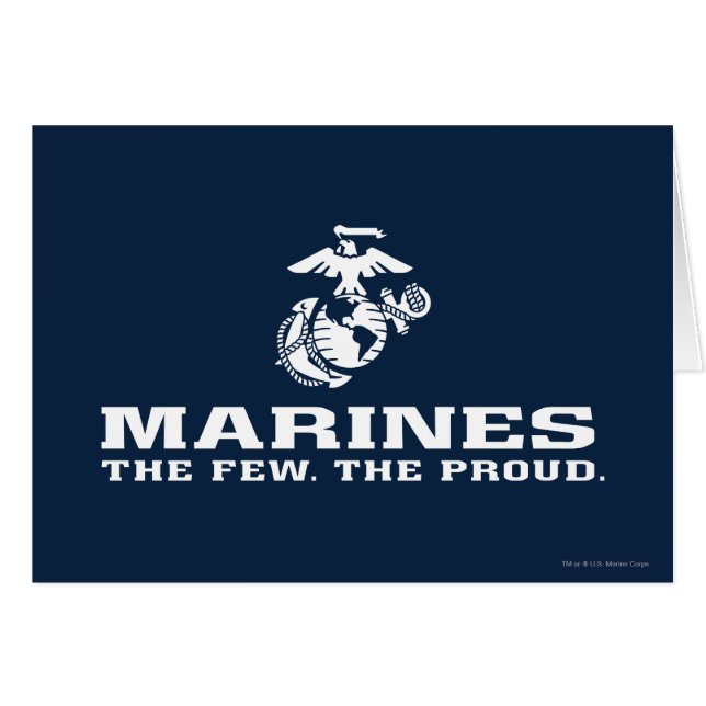 USMC The Few The Proud Logo Stacked - White (Front Horizontal)