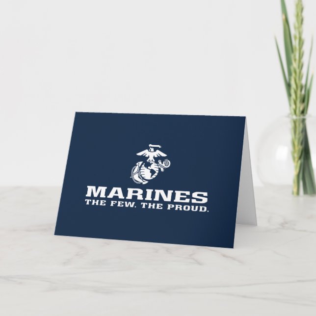 USMC The Few The Proud Logo Stacked - White Note Card (Front)