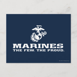 USMC The Few The Proud Logo Stacked - White Postcard