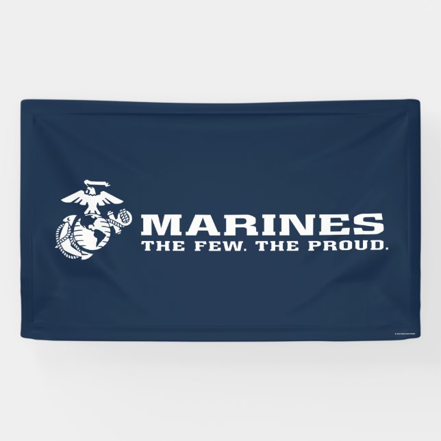 USMC The Few The Proud Logo - White Banner (Horizontal)