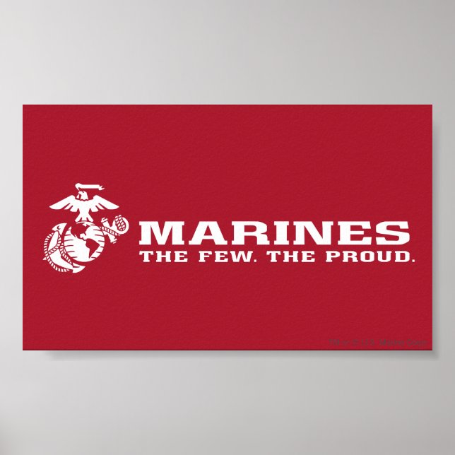 USMC The Few The Proud Logo - White Poster (Front)