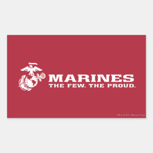 USMC The Few The Proud Logo - White Rectangular Sticker