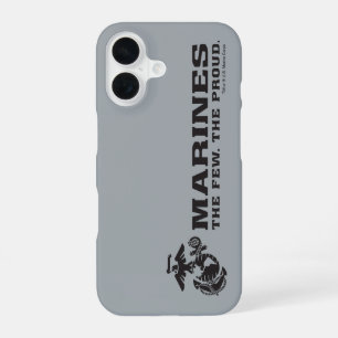 USMC "The Few, The Proud" Stacked Black Logo iPhone 16 Case