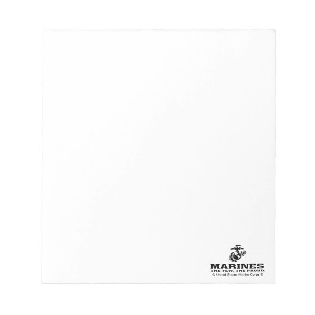 USMC "The Few, The Proud" Stacked Black Logo Notepad (Front)