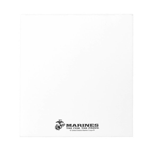 USMC "The Few, The Proud" Stacked Black Logo Notepad (Front)