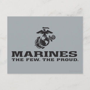 USMC "The Few, The Proud" Stacked Black Logo Postcard