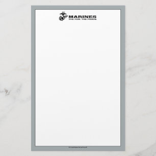 USMC "The Few, The Proud" Stacked Black Logo Stationery