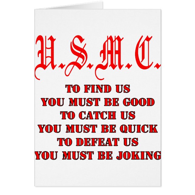 USMC To Find Catch or Defeat Us (Front)