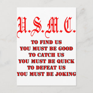 USMC To Find Catch or Defeat Us Postcard