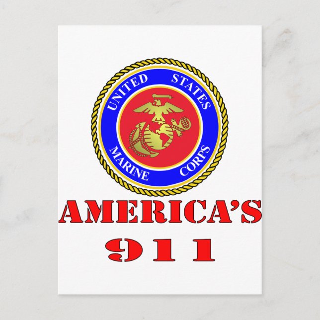 USMC United States Marine Corps America’s 911 Postcard (Front)