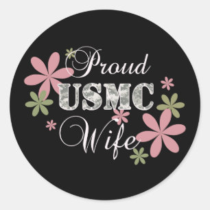 USMC Wife [fl camo] Classic Round Sticker