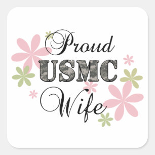 USMC Wife [fl camo] Square Sticker