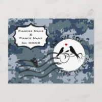 USN Navy Save the Date and Love Birds