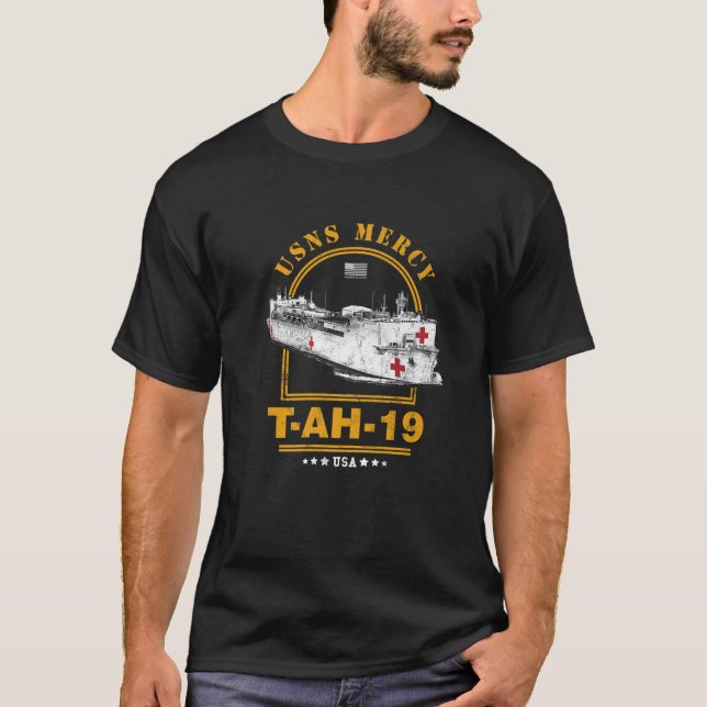USNS Mercy AH-19 Hospital Ship T-Shirt (Front)
