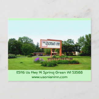 Usonian Inn postcard street sign