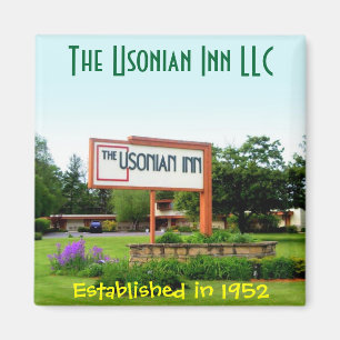 Usonian Inn square magnet -  street sign
