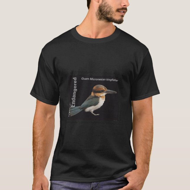 Usps Endangered Species Kingfisher Full Stamp T-Shirt (Front)