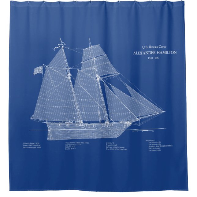 USRC Alexander Hamilton - ABD Shower Curtain (Front)