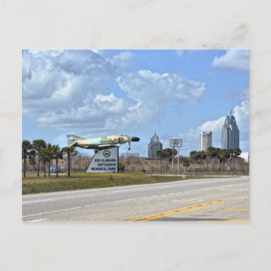 USS Alabama Battleship Memorial Park Sign Postcard