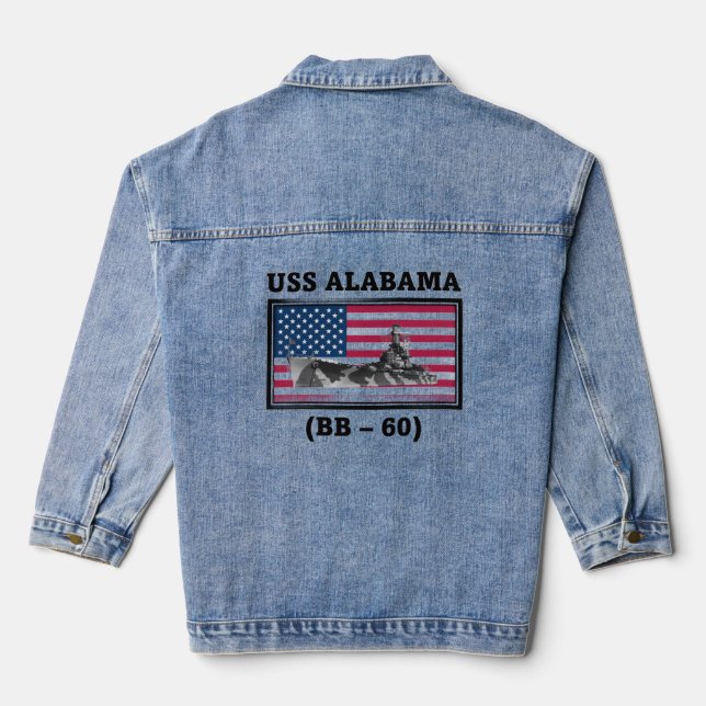 USS Alabama (BB-60) Denim Jacket (Back)