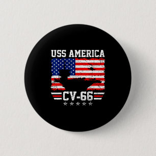 Uss america cv-66 aircraft carrier distressed flag 6 cm round badge