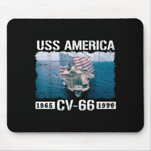 Uss america cv-66 est 1965-1996 flag aircraft mouse mat