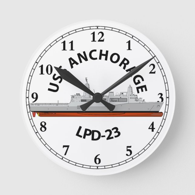 USS ANCHORAGE, LPD-23, SAN ANTONIO  ROUND CLOCK (Front)