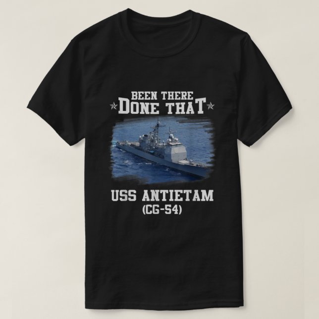 USS Antietam CG4 Ticonderoga Class Cruiser Father  T-Shirt (Design Front)