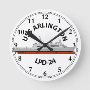 USS ARLINGTON, LPD-24, SAN ANTONIO   ROUND CLOCK