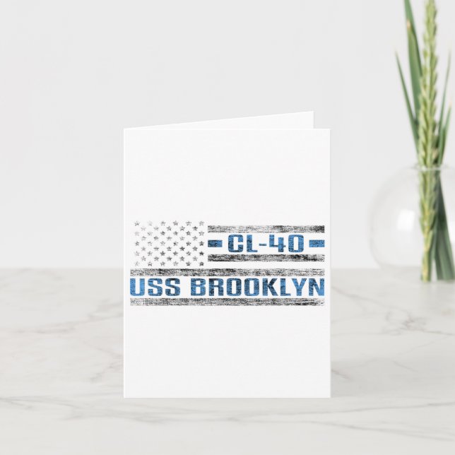 Uss Brooklyn World War Cruiser Cl-40 Us Army  Card (Front)